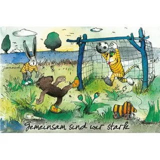 LuckyLinde Wanddekoobjekt »Der kleine Tiger und der kleine Bär - Stark« Exklusive JANOSCH Kindermotive, Stahlschild, bunt