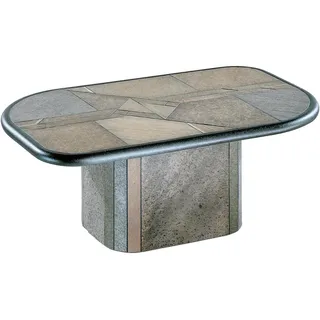 Venjakob Couchtisch , Multicolor, Schieferfarben , Metall, Stein , rechteckig , U-Form , 126x48-64x76 cm , Goldenes M, Made in Germany, Dgm , höhenverstellbar , Wohnzimmer, Wohnzimmertische, Couchtische, Höhenverstellbare Couchtische