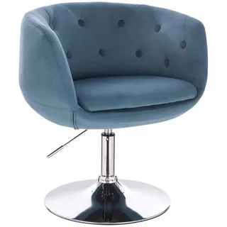 Svita Cocktailsessel Panama Samt Blau , Textil , Rund , 55x78x61 cm , Wohnzimmer, Sessel, Polstersessel