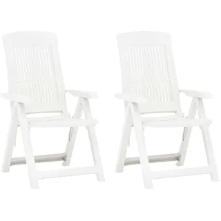 vidaXL Verstellbare Gartenstühle 61 x 61 x 109 cm weiß 2 St.