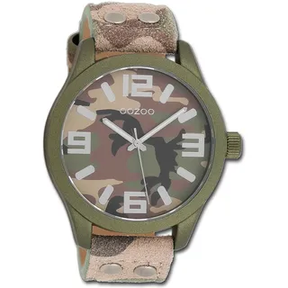 Oozoo Herren Armbanduhr Timepieces Analog Leder mehrfarbig UOC1067A