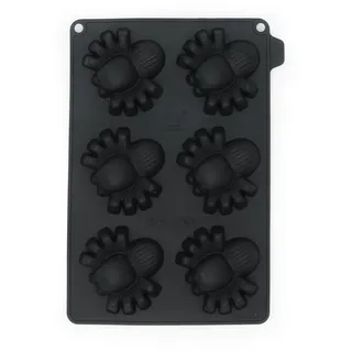 CÉCOA Halloween – Backform für 6 Spinnen 3D – 100 % hochwertiges Silikon – antihaftbeschichtet – garantiert BPA-frei – perfektes Backen und einfaches Herauslösen.