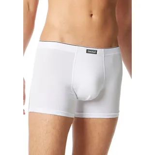 Boxershorts BRUNO BANANI "Short Infinity", Jungen, Gr. S, weiß, Obermaterial: 47% Baumwolle, 47% Modal, 6% Elasthan, unifarben, körpernah, Unterhosen Boxershorts, mit kontrastfarbenen Logobund