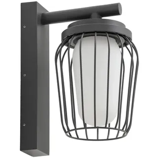 Lucande Wandleuchte außen Chandan (spritzwassergeschützt (Modern) in Schwarz aus Aluminium (1 flammig, E27) - Außenwandleuchten Wandlampe Led Außenlampe Outdoor für Außenwand/Hauswand