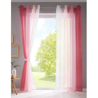 Gardinenbox Modena Ösen 140 x 245 cm Rosatöne 2 St.