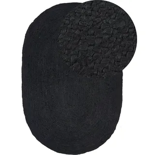Beliani Teppich Jute Schwarz 160 x 230 cm