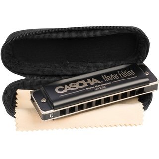 Cascha HH2058 Master Edition Blues Harmonica, hochwertige Mundharmonika in C-Dur mit Soft Case und Pflegetuch, Blues Organ