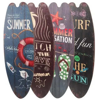 Operitacx Surfbrett Holzschild Sommerliche Wanddekoration 5X16 Zoll Strand Deko Für Wohnzimmer Und Bar Maritimes Thema