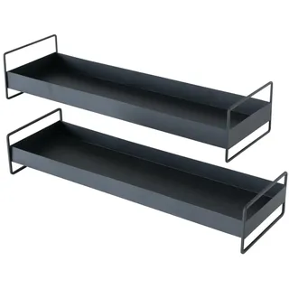 Boltze Tablett Wolga (Deko Platte in Schwarz, Eisen, 2-teilige Servierplatten) 2003241