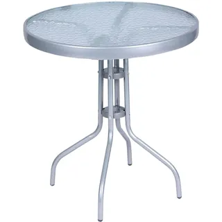 Mojawo Gartentisch Rund Ø 60 x 70 cm Silber/Grau