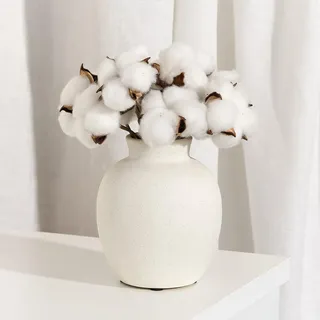 PORCER 15,2 cm Antike Keramikvase, Terrakotta, Boho-Dekor, Bauernhaus, Rustikale Vase für Heimdekoration, Wohnzimmer, Eingang, Hochzeit, Partikeloberflächen-Design, Weiß