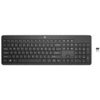 HP 230 kabellose Tastatur, QZERTY italienisches Layout, Ziffernblock, 12 Funktionstasten, Robustes Design, ergonomisches Profil, schwarz, 14,6 x 44 x 2,7 cm