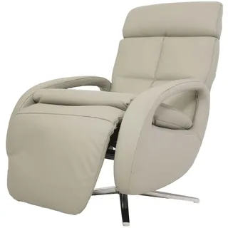 Mendler Relaxsessel HWC-L11 Leder 70 x 109 x 70 cm Grau drehbar mit Liegefunktion