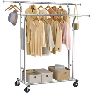 Songmics HSR12S Garderobenständer 148-172 x 129-169 x 0 cm silber