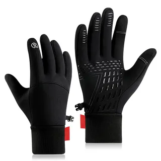 Fahrradhandschuhe Herren Winter, Fahrrad Winterhandschuhe Herren, Thermo Handschuhe Herren, Touchscreen Handschuhe, Wasserdicht Rutschfest Sporthandschuhe für Radfahren, Laufen, Klettern, Wandern