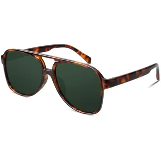 GQUEEN Retro Pilotenbrille Damen Herren 70s Polarisiert Sonnenbrille UV400