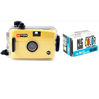 Anton K1 Kleibildkamera mit Unterwassergehäuse + WOLFEN Color Film