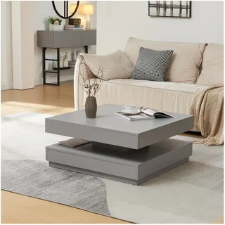 [en.casa] Couchtisch Florenz Hellgrau Holzwerkstoff 76 x 38 x 76 cm