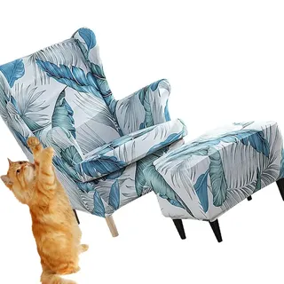 3 Teilig Ohrensessel Überzug Mit Ottomane Schonbezug Tiger Stuhlbezug Mit Armlehne Ohrensessel Schonbezüge Stretch Sessel Überwürfe Ohrensesselbezüge Bezug Sesselhusse Tiger Stuhlbezug ( Color : ##43
