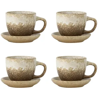 Bloomingville Brenta With Saucer Tasse 4 Einheiten - Nature - One Size