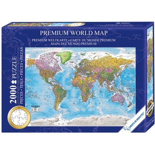 Close Up Weltkarte Puzzle 2000 Teile - Die Welt - 97 x 68 cm Premium Map 2020 - MAPS IN Minutes