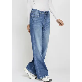 Weite Jeans GANG "94AMELIE WIDE", Damen, Gr. 27, N-Gr, blau (breeze wash), Denim/Jeans, Obermaterial: 93% Baumwolle, 5% Elastomultiester, 2% Elasthan, weit lang, Jeans Weite Jeans, Topseller