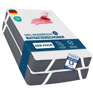 Utopia Bedding Matratzenschoner 180 x 200 cm (2er Pack) Wasserdicht, Mit Elastisch Eckbändern, Oeko-TEX Zertifiziert Matratzenauflage Atmungsaktive, Matratzenschutz Weiß