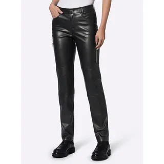 Heine Lederimitathose sportlich Schwarz 38