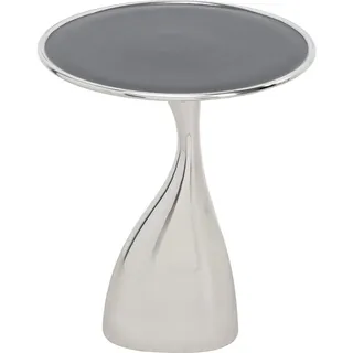 Kare Kare-Design Beistelltisch | Schwarz, Silberfarben , Metall , rund, , Säule , 36x45x36 cm , Wohnzimmer, Wohnzimmertische, Beistelltische, Beistelltische Metall