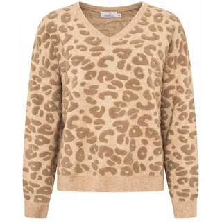 Zwillingsherz Strickpullover »"3D Leo"« mit erhabenem Leomsuter, beige,