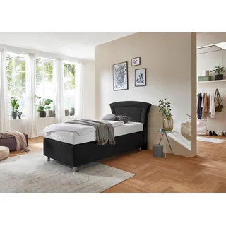 Westfalia Schlafkomfort Boxspringbett, in diversen Ausführungen Liegefläche B/L: 90 cm x 200 cm, H3, Bonnell-Federkernmatratze schwarz Boxspringbett Made Germany - Möbel