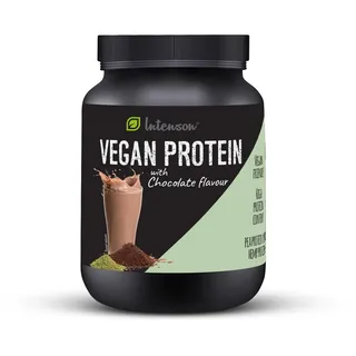 Intenson Veganes Proteinpulver Geschmack: Schokolade [600 g], Pfanzliches Protein Pulver Erbsen und Hanf