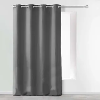 Douceur d'intérieur Absolu Ösenvorhang, Mikrofaser, einfarbig, Polyester, Polyester, anthrazit, 140 cm x 260 cm
