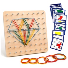 Bild Holz Geoboard-Set Geometriebrett Montessori Holz Spielzeug für Kinder, Inspirieren die Phantasie und Kreativität des Kinders
