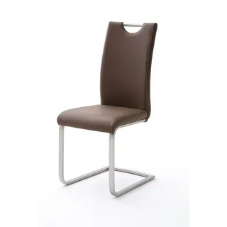 MCA Furniture Freischwinger Paulo Kunstleder braun 4er Set