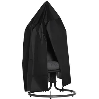 Outsunny Abdeckung Hängesessel, Oxford, Schwarz , Textil , 115x190x115 cm , Gartenzubehör, Abdeckung für Gartenmöbel