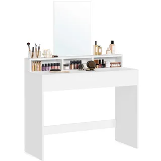 VASAGLE Schminktisch mit Spiegel Modern 40 cm x 100 cm x 140 cm Weiß