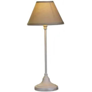 LOBERON Tischlampe Swindon, beige/antikweiß | Klassisches Design, Schön auch im Duett, Fuß aus Eisen mit Antik-Lasur