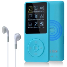 COVVY 8GB Tragbare MP3 Musik Player, Support bis zu 64GB SD Speicherkarte, Lossless Sound HiFi MP3 Player, Music/Video/Sprachaufnahme/FM Radio/E-Book Reader/Fotobetrachter(8G, Hellblau)