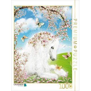 CALVENDO Puzzle Blütentraum Einhorn 1000 Teile Puzzle hoch | Lege-Größe cm Foto-Puzzle für glückliche Stunden