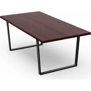 Blumfeldt Bearsdon Esstisch – Farbe Walnuss MDF-Tischplatte 200 x 100 cm, Schwarze Tischbeine aus Metall, Industrieller Loft-Stil, Hitze- und Kratzfest, Perfekt für Esszimmer und Küche - Braun