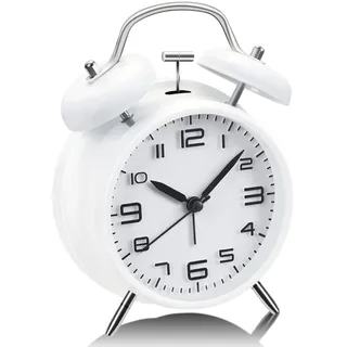 YouJabz Retro Doppelglocken‐Analog‐Wecker,Lauter Klingelton,mit Nachtlicht | 4‐Zoll‐Zifferblatt, ohne Ticken, laute Klingel, geeignet für Tiefschläfer, ideales Rück‐zur‐Schule‐Geschenk für Kinder