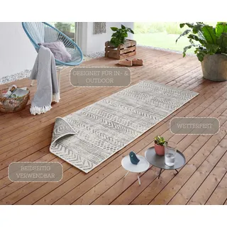 HANSE HOME NORTHRUGS 103862-80x250 Draußen Bodenmatte Rechteck Polypropylen (PP), grau), Cremefarben