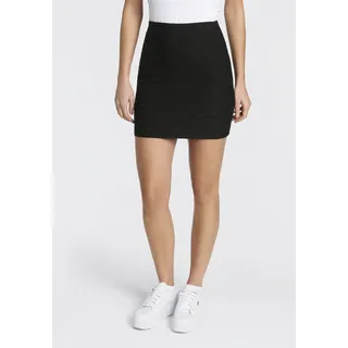 Minirock HUGO BLUE "Nappley", Damen, Gr. XXL, schwarz 001, Web, Obermaterial: 95% Polyester, 5% Elasthan, unifarben, figurbetont mini, Röcke Minirock, mit Herz-Logo-Jacquard