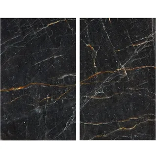 AllStar Herdabdeckplatte 30 x 52 cm Marmor Schwarz