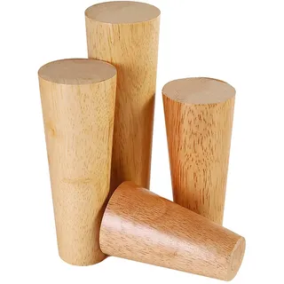 Qrity Möbelfuß Holz, 4 Stück Holzfüße Möbelfüße Sofafüße mit Montageplatten & Schrauben für Schrank, Sofa, Couchtisch, TV-Schrank und Andere Möbelbeine, 15cm