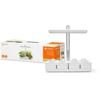 LEDVANCE LED Pflanzenleuchte weiß mit 1350Lumen, Wachstumlampe mit 8 Fächern für den Indoor Garten, Kräuterlicht mit Timerfunkton und Wasserstandsanzeige.