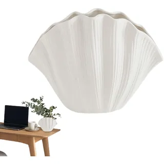 Muschelvase, Muschelförmige Vase,Moderne Muschel-Keramik-Blumenvase | Moderne Boho-Bauernhaus-Wohndekoration, dekorative Keramikvase für Pampasgras und Trockenblumen