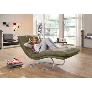 W.Schillig Relaxliege daily dreams Leder 75 x 91 x 170 cm Grün
