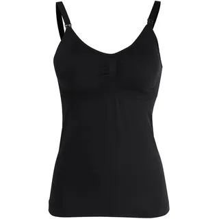 Still-Tanktop aus Baumwolle, schmales Still-Tanktop mit integriertem Still-BH Umstands-Unterhemd(XL-Schwarz)